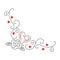 Hearts  rose flower  curls. Valentine\\\'s Day ornament