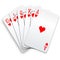 Hearts royal flush playing cards poker hand