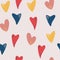 Hearts seamless pattern. Beautiful background for lovers. Perfect for Valentine day, decor, textile, wallpaper, print. Vector