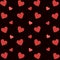 Hearts seamless pattern. Repeating love background. Repeated scattered hearts for design prints