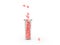 Hearts in test tube for Valentine\\\'s Day 3d illustration on white background with shadow