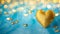 hearts on a turquoise gold background