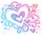 Hearts Valentine Love Sketchy Doodles