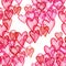 Hearts watercolor seamless pattern