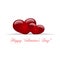 Hearts on a white background. Concept for romantic relations.