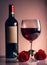 Hearts wine roses men women Valentines. Detailed