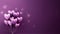 Heartshaped Balloons Plum Purple Birth Day Celebration Greeting Card Design. Generative AI