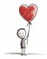 A Heartwarming Drawing of a Person Holding a Balloon Shaped Hear