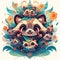 heartwarming image of a mischievous raccoon japanese cute manga style by AI generated