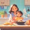 Heartwarming Mom & Child Cooking Moment