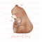 Heartwarming Mothers Day Bear Mom and Baby Cub hugging Adorable watercolor illustration