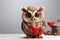 Heartwarming owl on White Background: Perfect for Valentine\\\'s Day Love