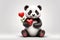 Heartwarming Panda on White Background: Perfect for Valentine\\\'s Day Love