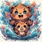 heartwarming portrayal of a mischievous raccoon japanese cute manga style by AI generated