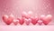 A heartwarming Valentines Day design featuring a blinking heart set against a soft pink background with copy space