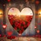 Heartwood Heritage: Rustic Valentine's Day Background with Gifts and Flowers