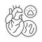 heartworm disease line icon vector illustration