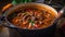 A hearty beef stew with fresh vegetables, cooked to perfection generated by AI