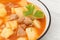 Hearty beef stew simmering