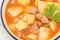 Hearty beef stew simmering