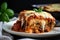 Hearty Eggplant Parmesan Casserole with a Rich and Creamy Tomato Sauce Topped with Melted Cheese