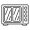 Heat convection oven icon outline vector. Grill gas stove