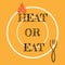 Heat Or Eat fuel poverty and emergency food aid consept vector illustration