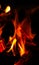 Heat energy heap closely, red and yellow, thermal energy at the fuel point during night. Fire with a black background for the