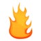 Heat fire flame icon, cartoon style