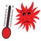 Heat gauge and sun icon