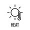 Heat icon or logo in modern line style.