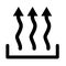 Heat icon three arrow up icon on white background. Warm up food sign. flat style. Heating symbol