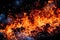 Heat and Light: Intense Burning Coals Background - Generative AI