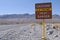 Heat warning sign in Death Valley National Park