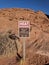 Heat Warning sign in the Nevada desert