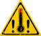 Heat warning sign with thermometer, grungy style vector