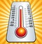 Heat wave. Maximum temperature thermometer illustration.