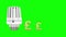 Heater thermostat and symbol british pound on green background. Isolated 3D render