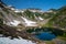 Heather Meadows area with alpine lake in Mt. Baker National Recreation Area of Washington State