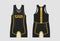 HEATHER PATTERN BLACK-GOLD WRESTLING SINGLET