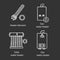 Heating chalk icons set