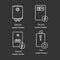 Heating chalk icons set