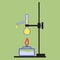 Heating of chemical tube by alcohol lamp. Chemical experience.