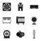 Heating cooling air icon set, simple style