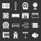 Heating cooling air icons set grey vector