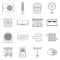 Heating cooling air icons set, outline style