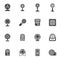 Heating and cooling system vector icons set