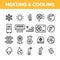 Heating And Cooling System Vector Linear Icons Set