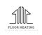 Heating floor vector sign on a white. Warm floor logo design