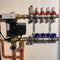 Heating system with copper pipes, valves and other equipment in a boiler room. copper pipes engineering